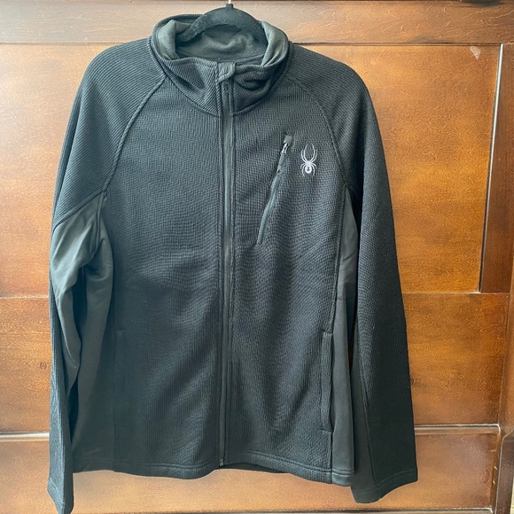 Spyder Black Zip Up Men’s Large Sweater NWT